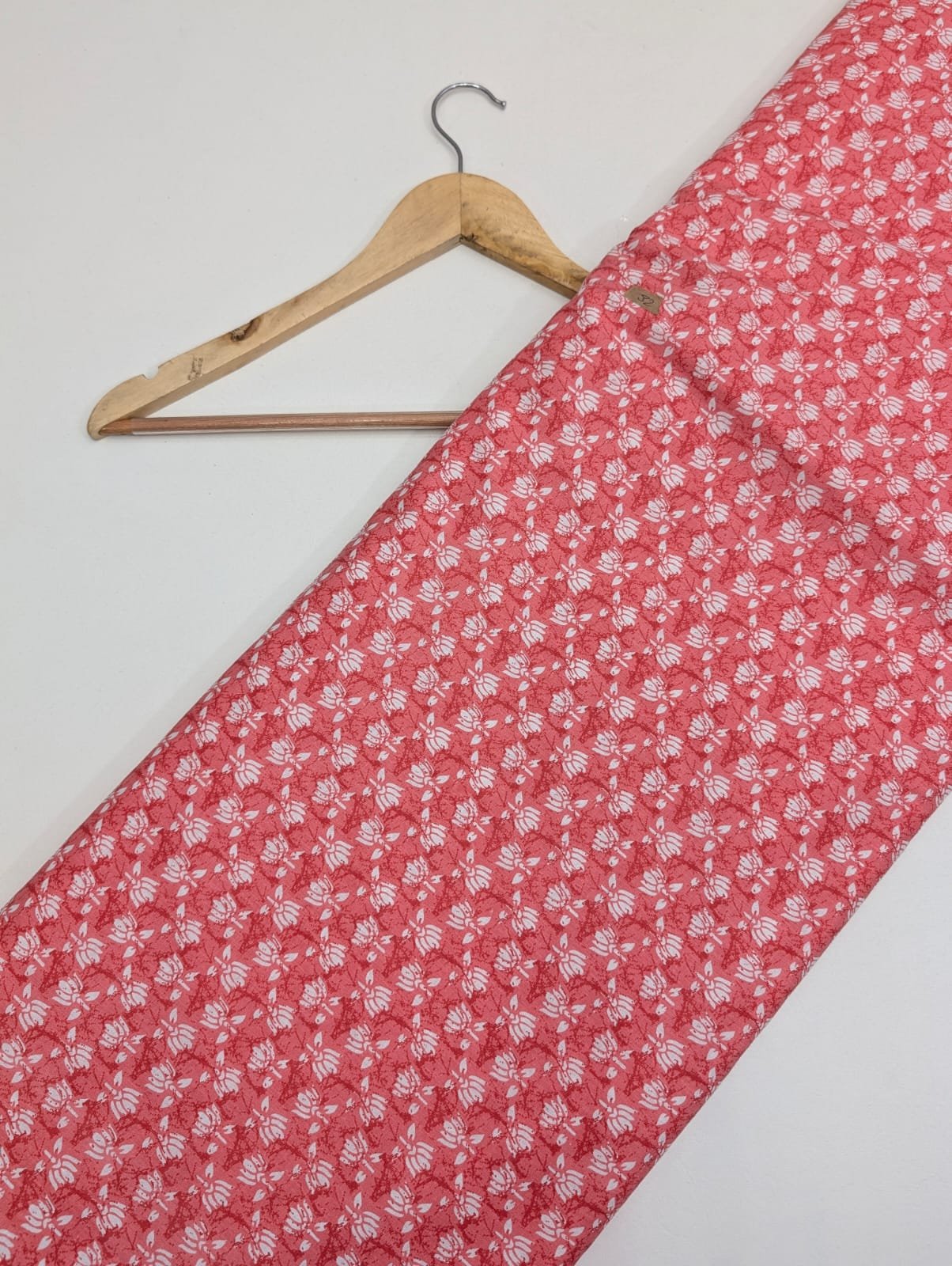 Pink floral cotton fabric Jaipur textile