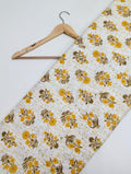 Yellow floral cotton fabric for dresses