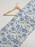 Blue floral cotton fabric Indian design online