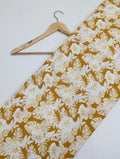 Mustard floral print cotton fabric India