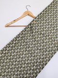 Olive green leaf print cotton fabric Jaipur