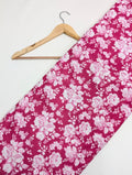 Pink floral design cotton fabric India