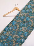 Green floral cotton fabric Rajasthani print