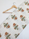 White floral stripe cotton fabric Jaipur
