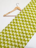 Green leaf patterned cotton fabric for kurtis