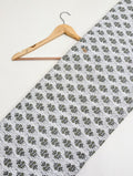 White floral design cotton fabric Jaipur