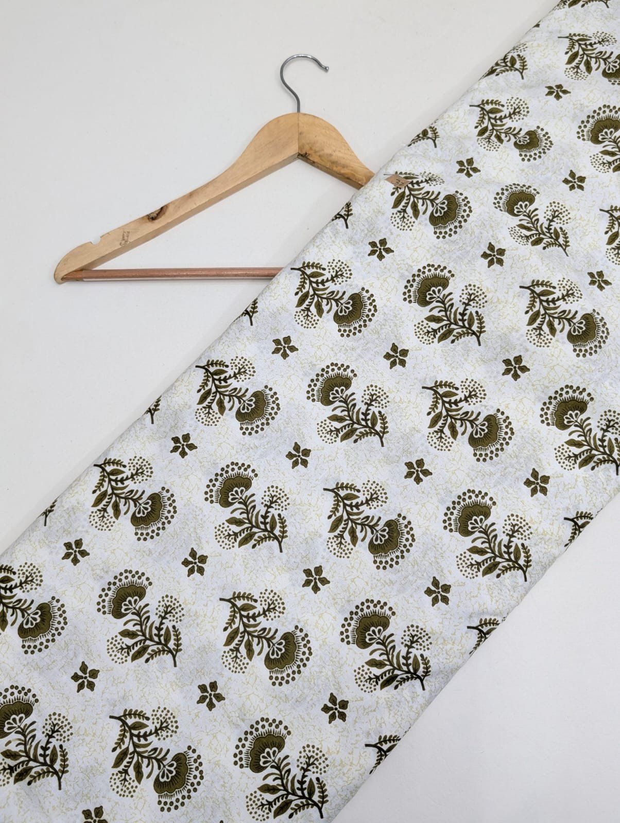 Green paisley cotton fabric Rajasthani design
