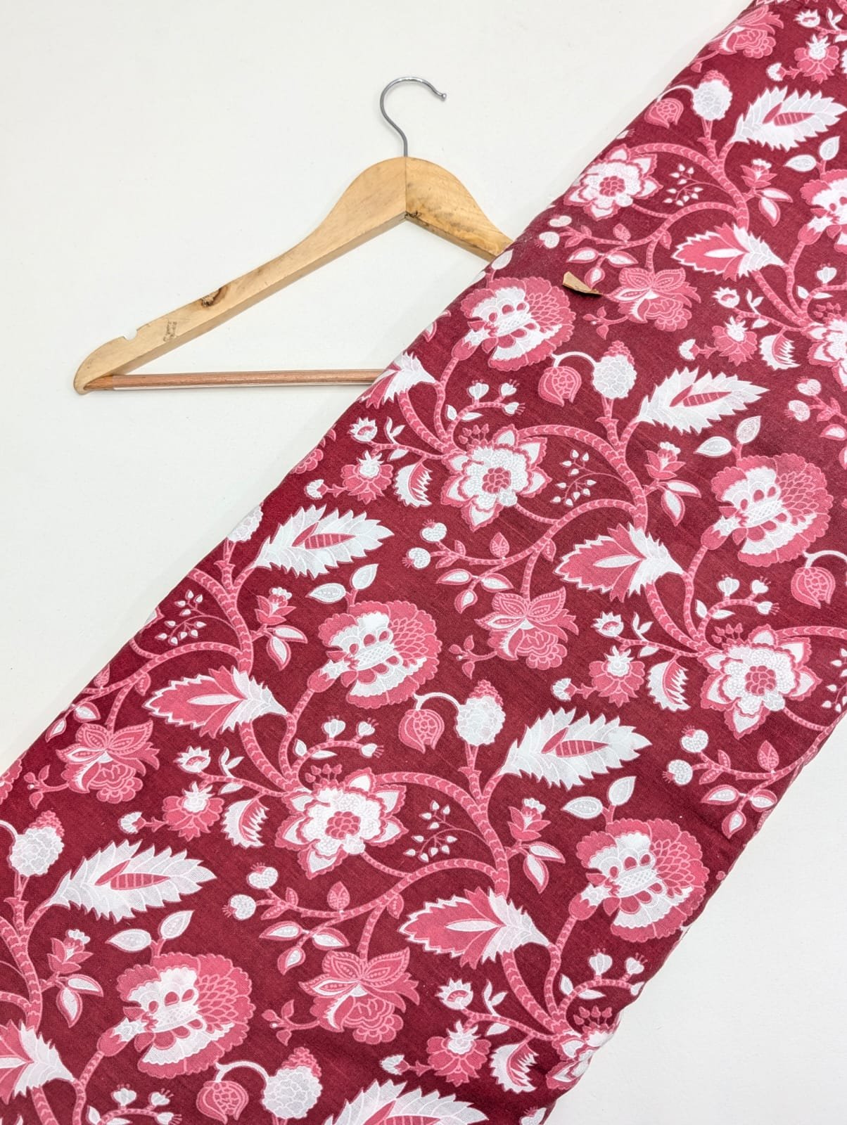 Red floral cotton fabric ethnic patterns