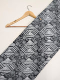 Black striped cotton fabric geometric pattern