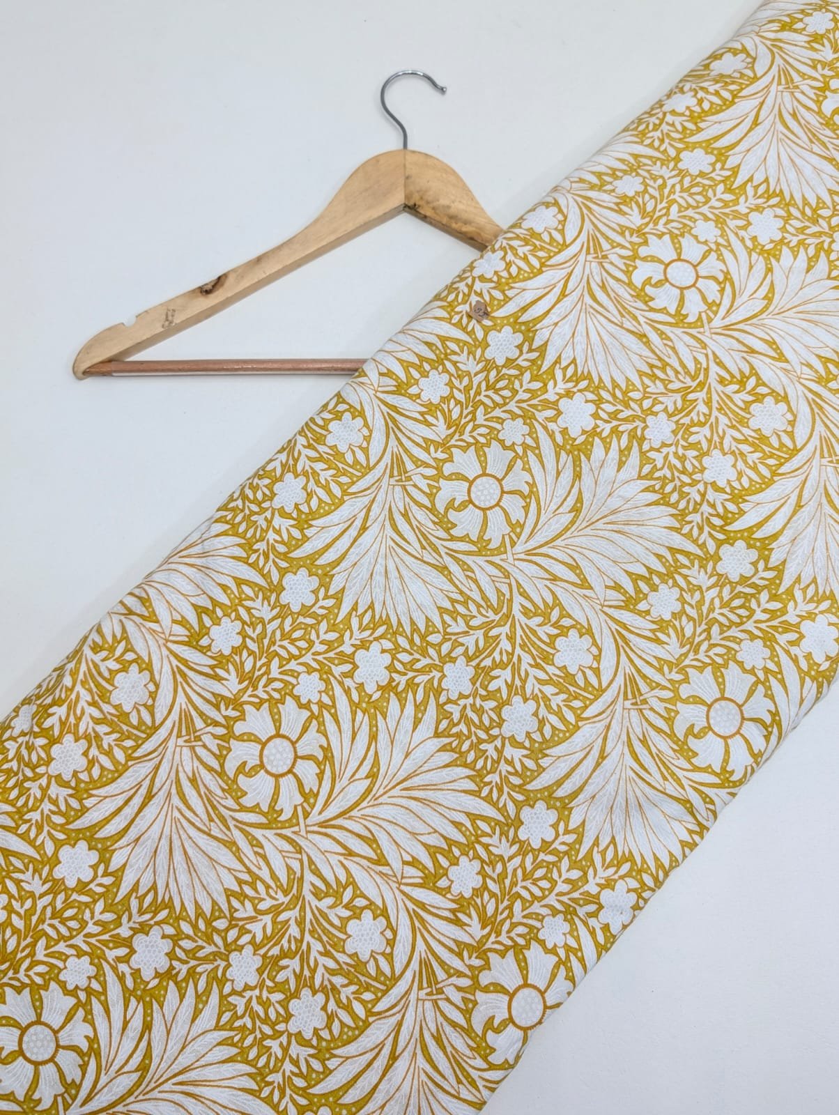 Yellow floral pattern cotton fabric Jaipur