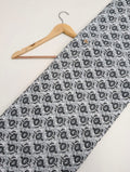 Black and white geometric cotton fabric design