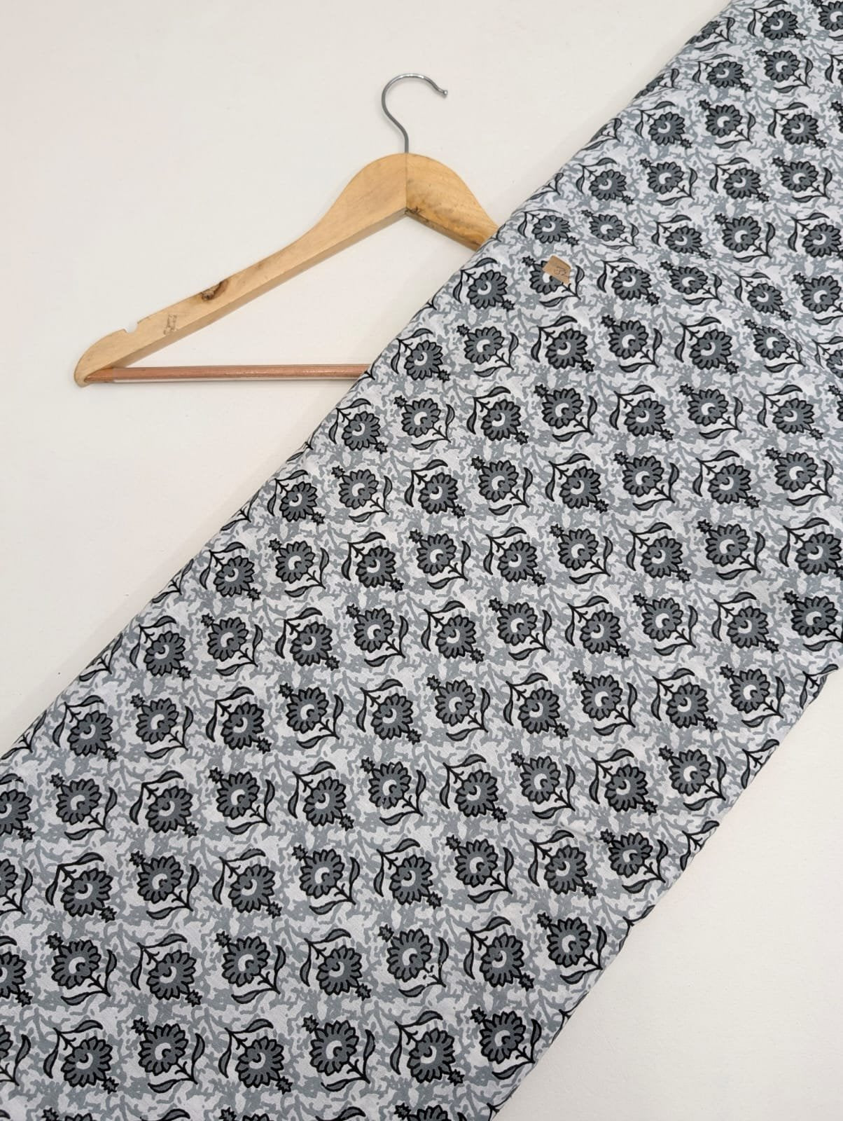 Black and white geometric cotton fabric design