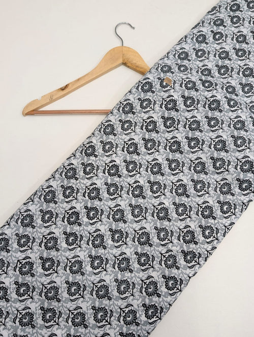 Black and white geometric cotton fabric design